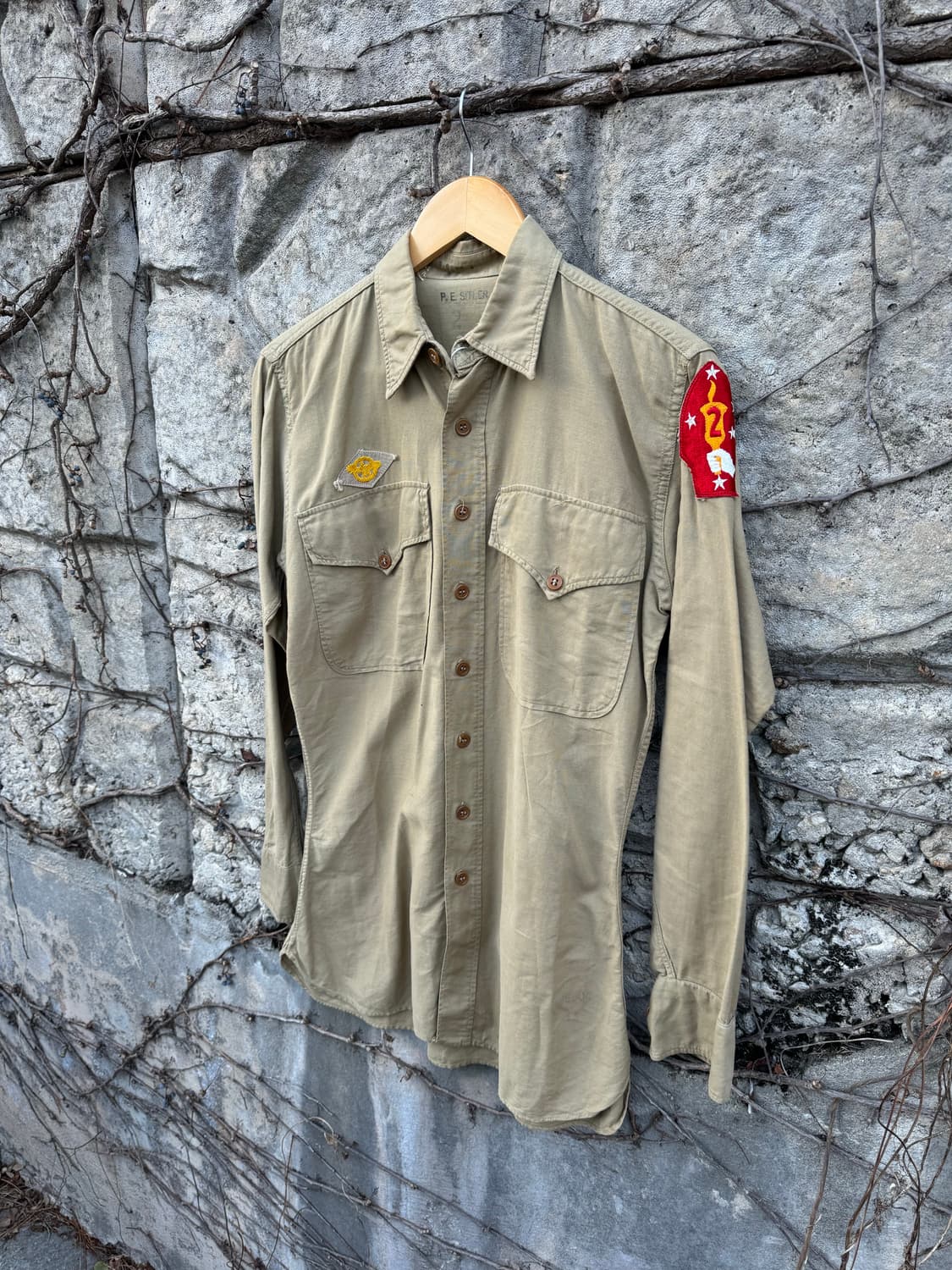 40s ww2 미군 미해병대 usmc 카키 오피서 셔츠 상품이미지3