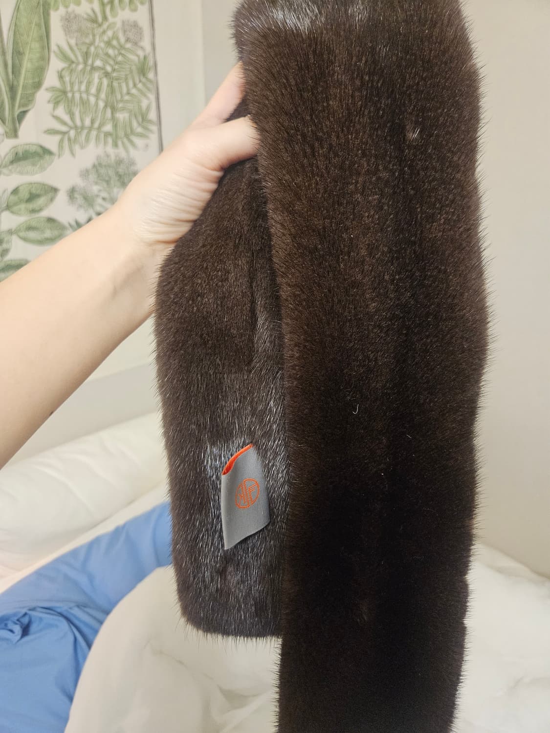 코펜하겐 플래티넘 양면 통밍크 머플러 브라운 상품이미지1