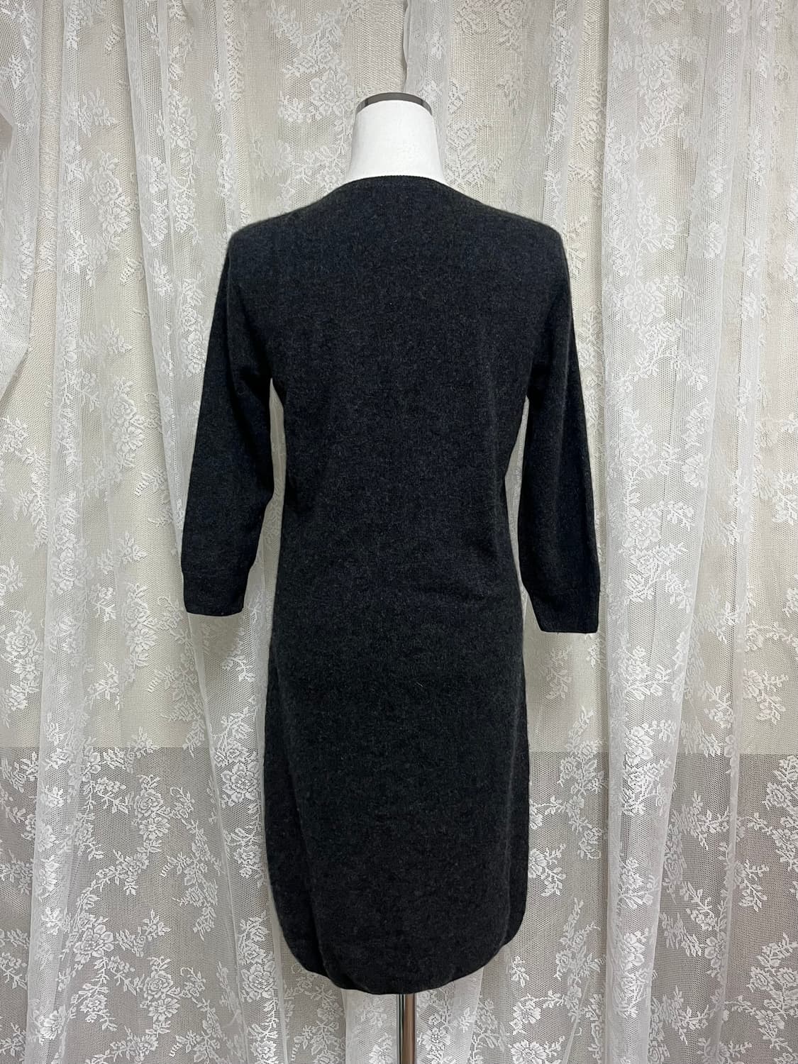 38) 라코스테 캐시미어 100 니트 원피스 차콜 상품이미지2