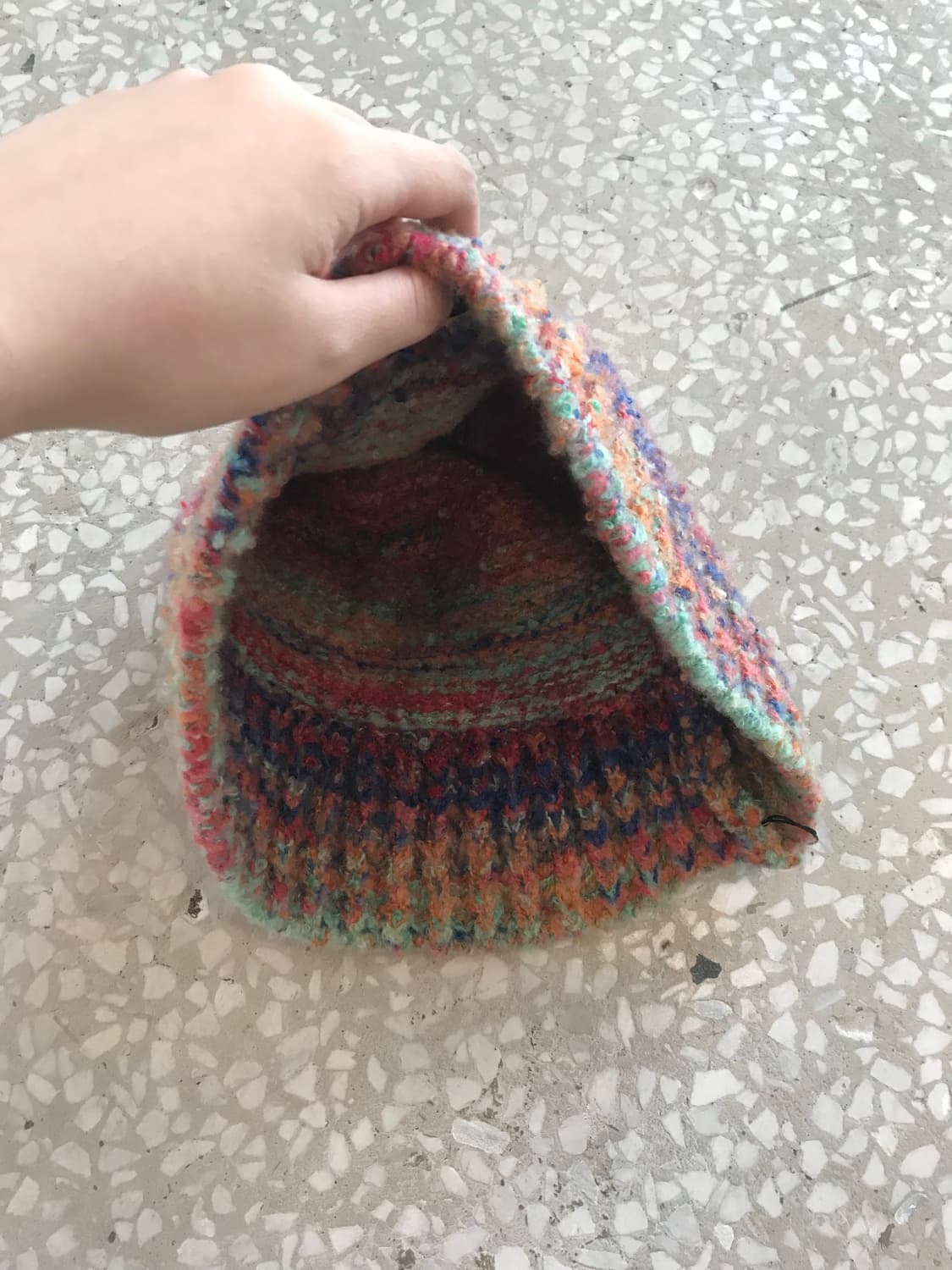 Hand-Knit Multicolor Cozy Wool Beanie  상품이미지3