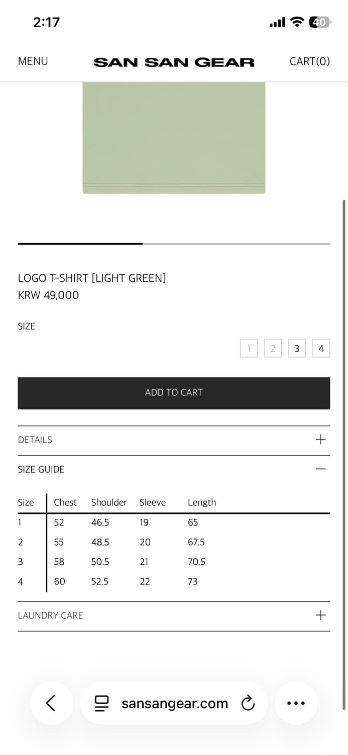 산산기어 LOGO T-SHIRT [LIGHT GREEN] 1사이즈 상품이미지2