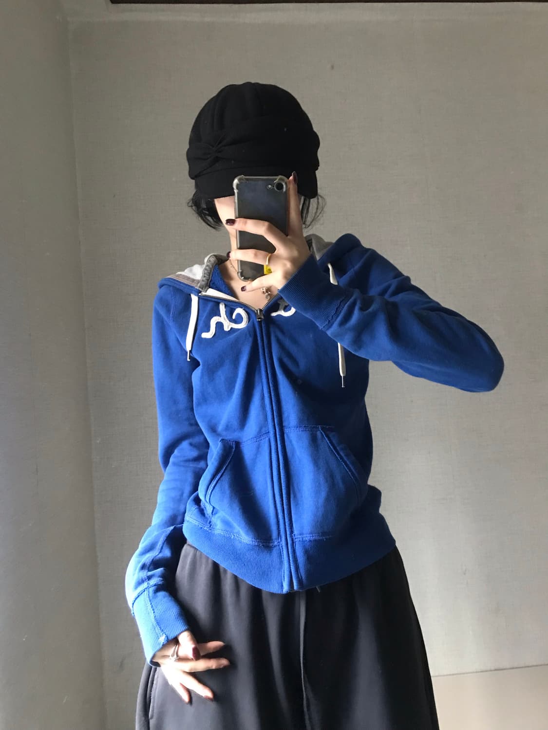 아베크롬비 블루 딱붙핏 후드집업 상품이미지1