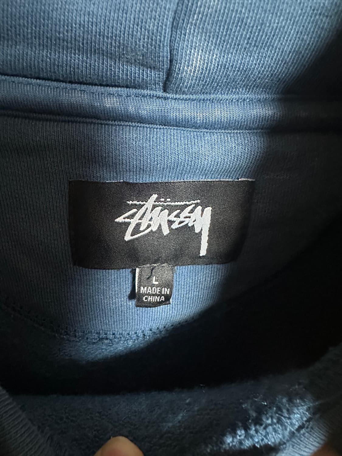 스투시 다이드 워싱 후드티 블루 L 상품이미지6