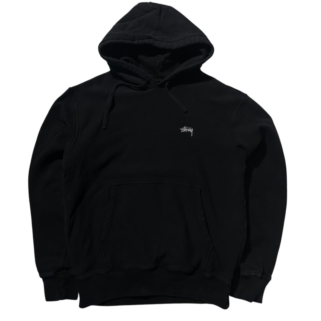스투시 스탁로고 후드 블랙 상품이미지1