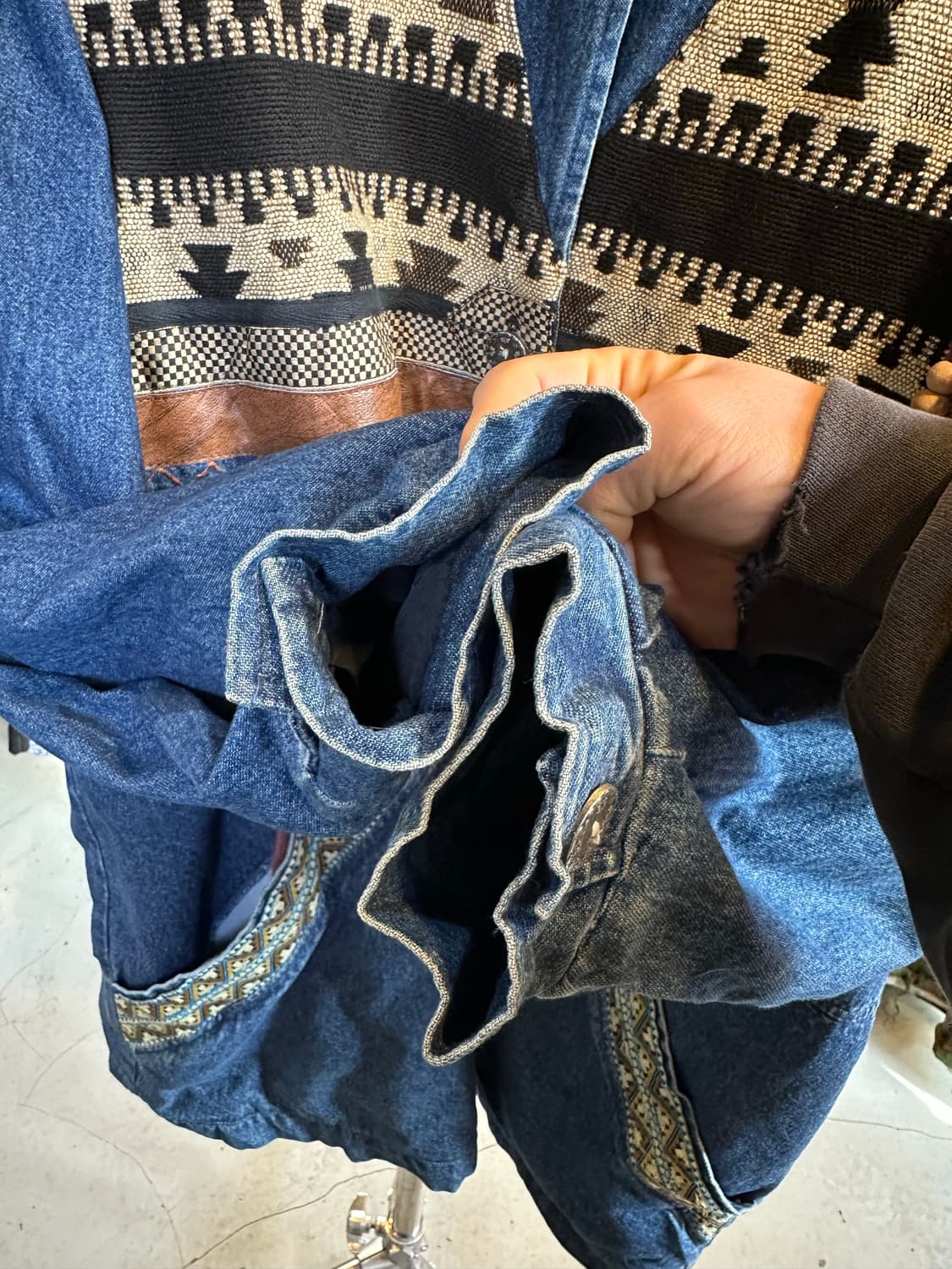 Unknown 오리엔탈 아즈텍 에스닉 데님 자켓 상품이미지7