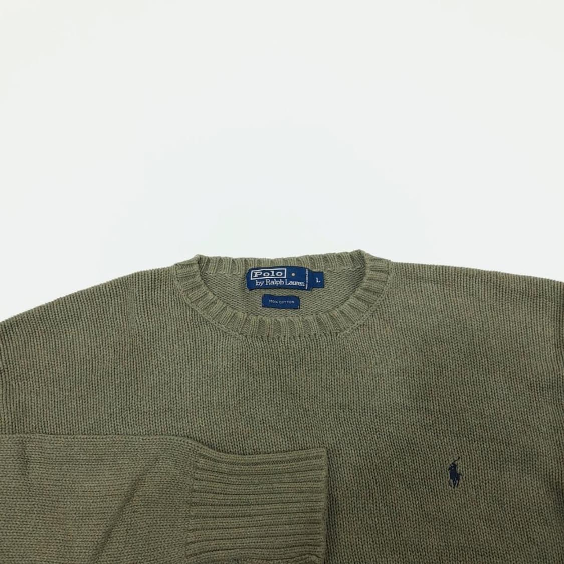(CS796)L 폴로 올리브그린 라운드 니트 스웨터knit 상품이미지2