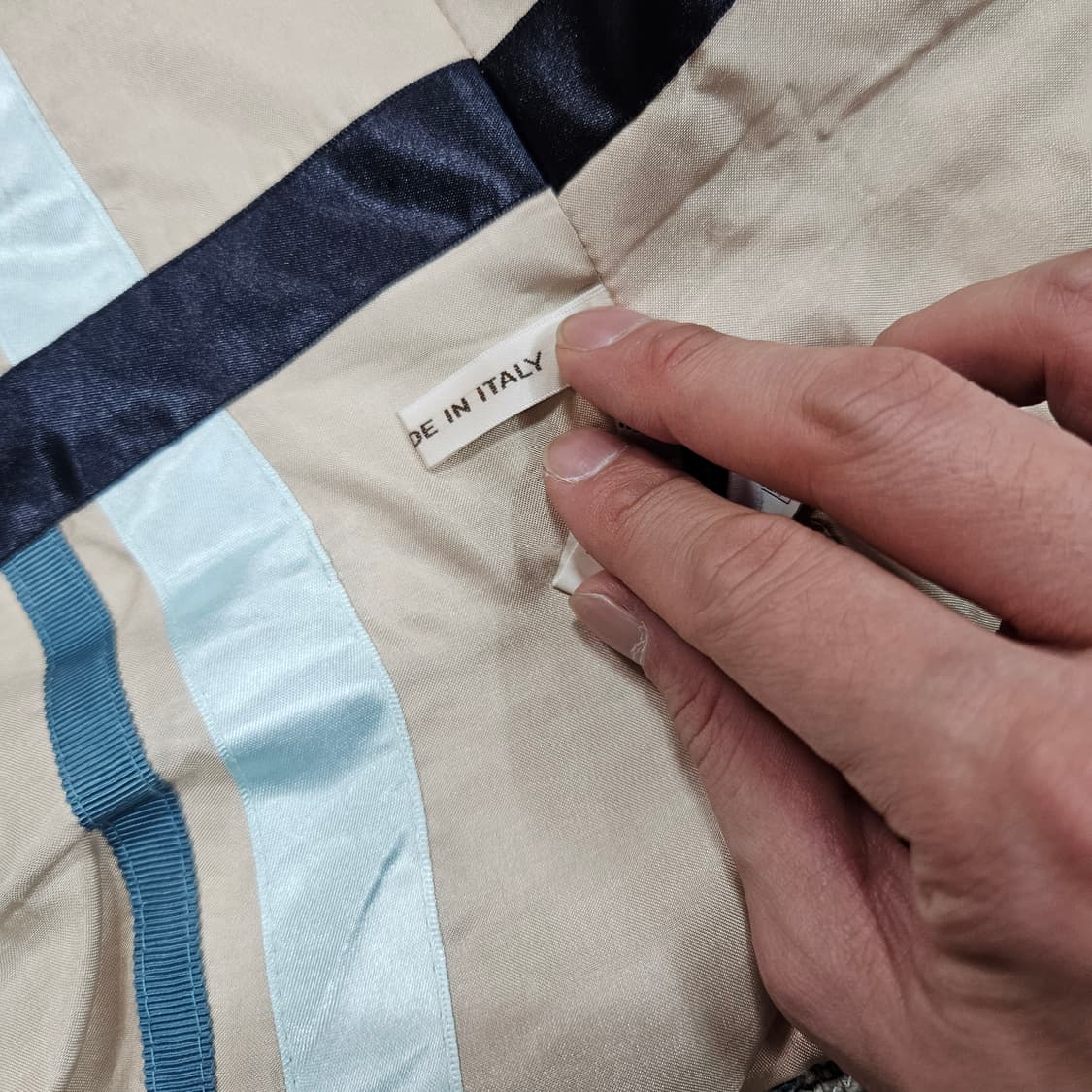 미샤(MICHAA) 사이즈 펄 원버튼 트위드 자켓  상품이미지7