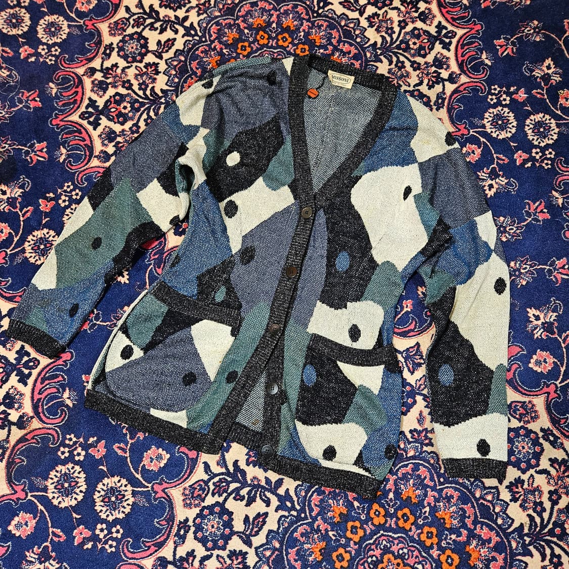 미쏘니(MISSONI) 멀티컬러 라인 하프 가디건 Free 상품이미지1