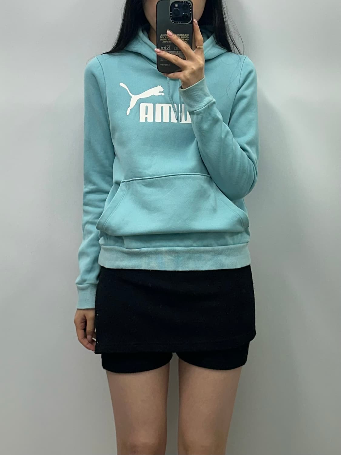 푸마 빅로고 베이비블루 후드티  상품이미지1