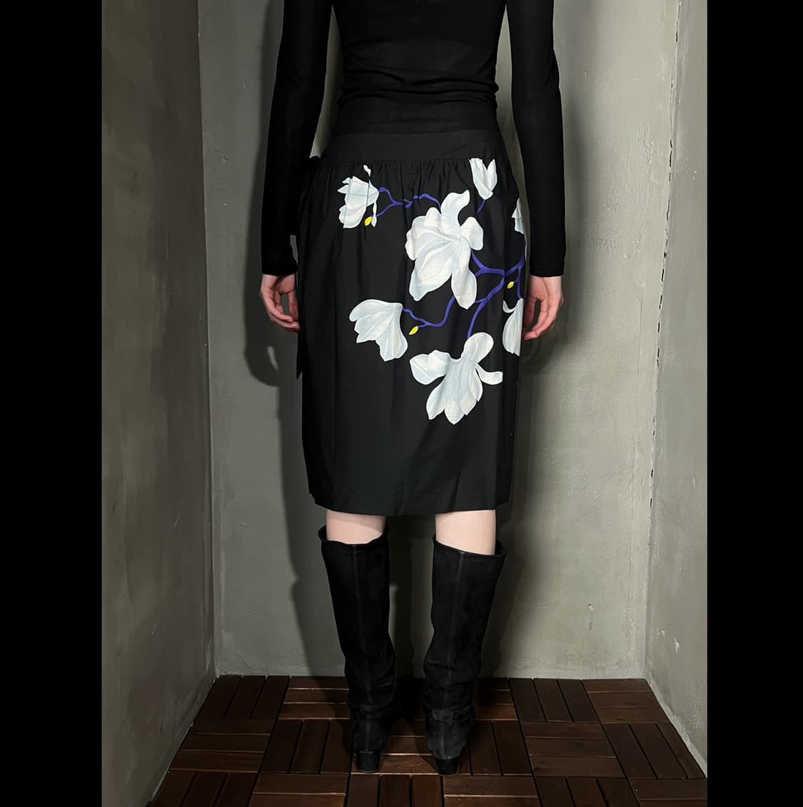 드리스 반 노튼 비대칭 플로럴 스커트 상품이미지3