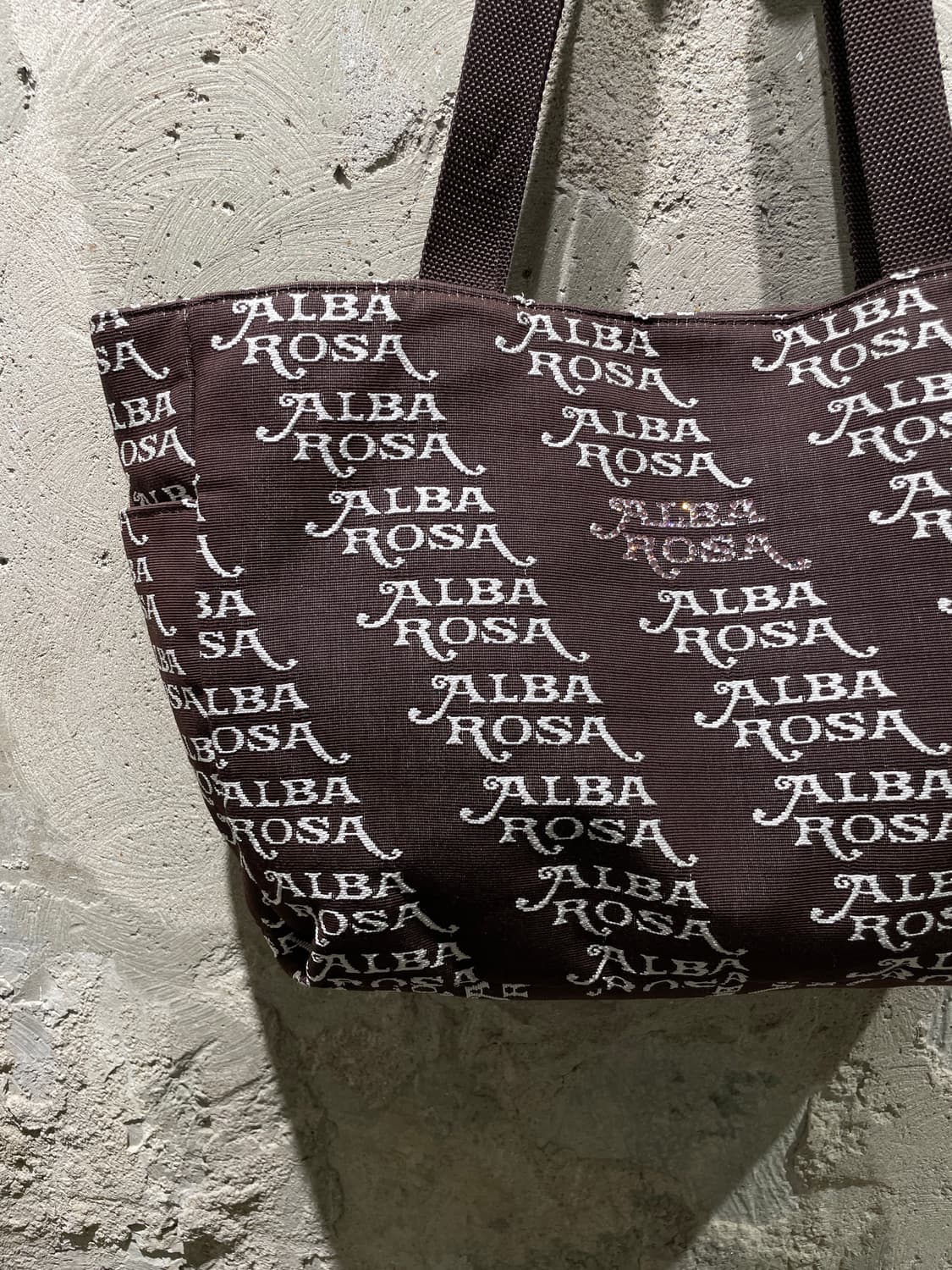 알바로사 재팬 브라운 자카드 캔버스 숄더백 상품이미지3