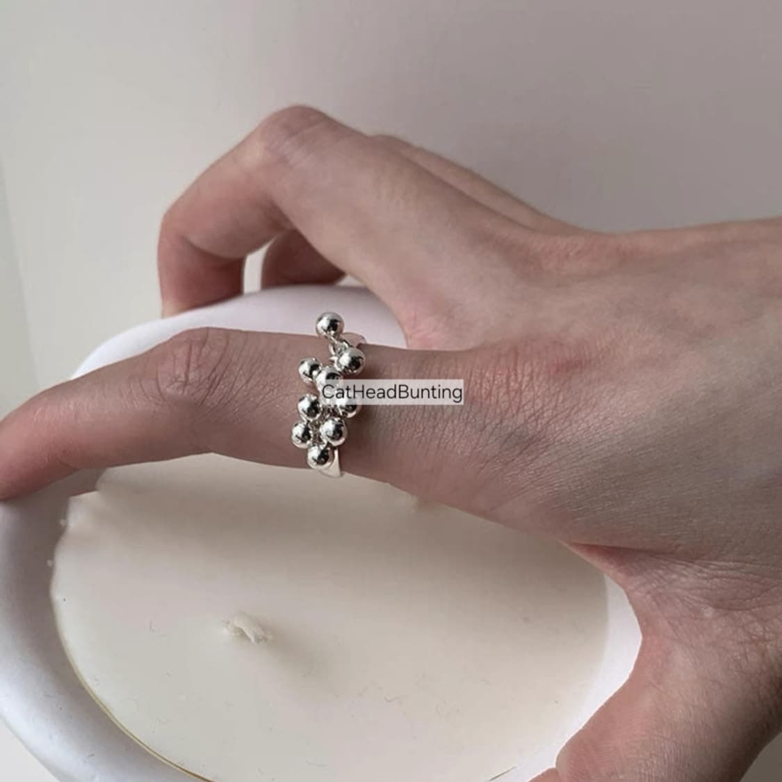 실버925 실버 볼 링 반지  [사이즈 조절 가능, 미착용] 상품이미지6