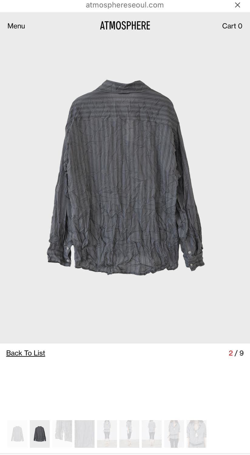 atmosphere WRINKLE STRIPE SHIRTS (GREY) 상품이미지2
