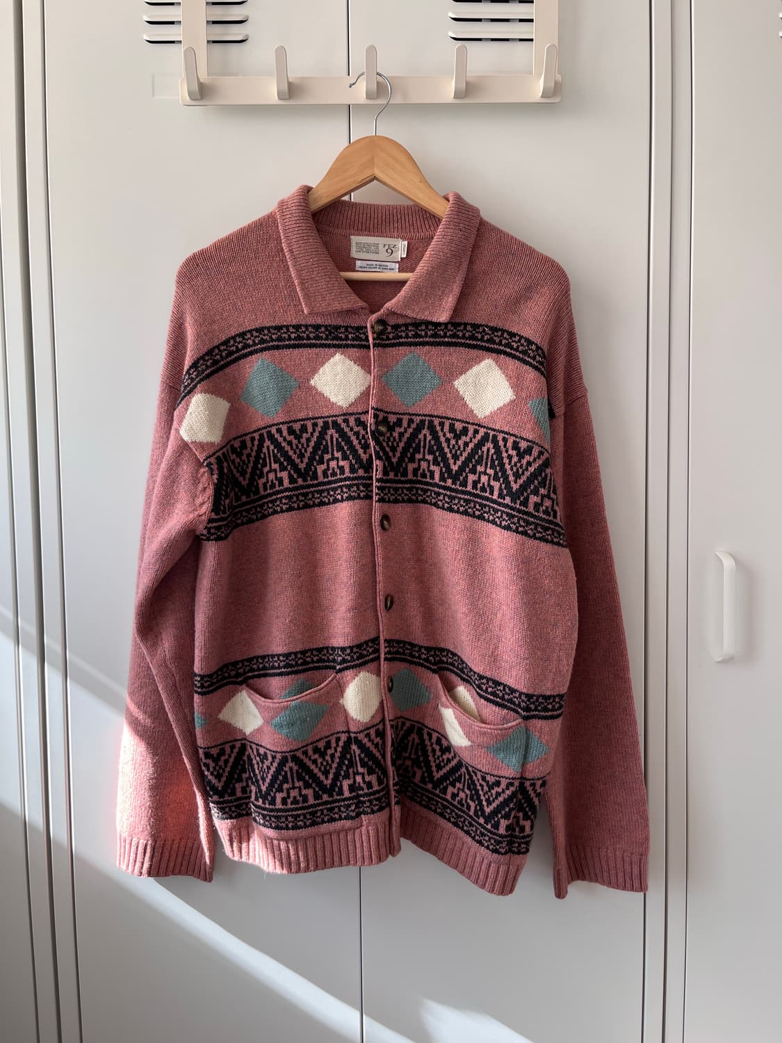 핑크 아가일 울니트 아방 가디건  상품이미지5