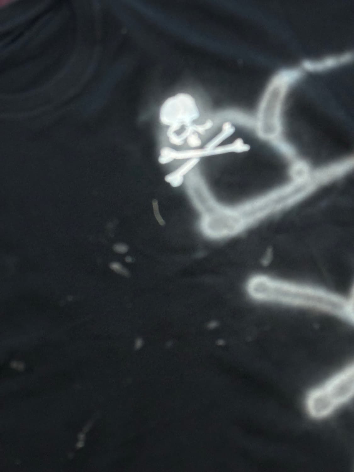 빈티지 무드 스컬 실버 유광 프린팅 SKR 반팔  상품이미지5