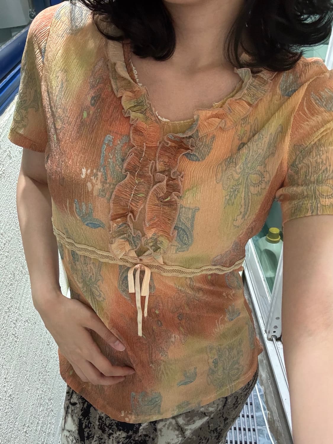 Brown oriental top 상품이미지2