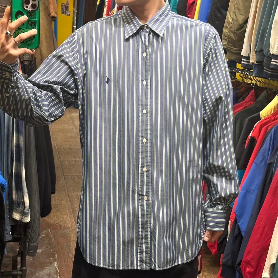 [HI] 폴로 랄프로렌 반팔셔츠 블랙그린 상품이미지2