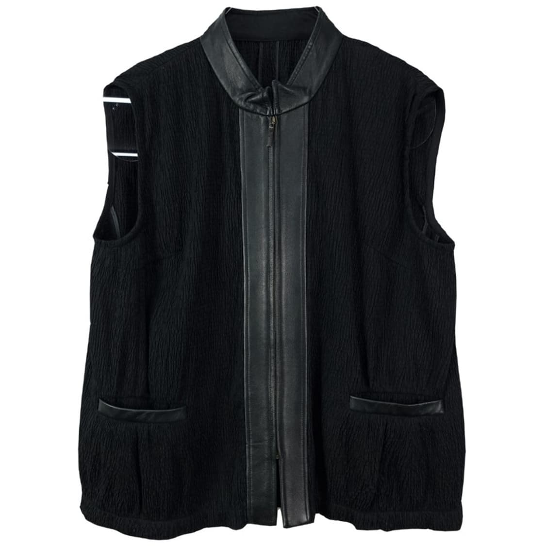 [일본빈티지] 쉽스킨 도킹 고딕 집업 베스트 블랙 M17790 상품이미지2