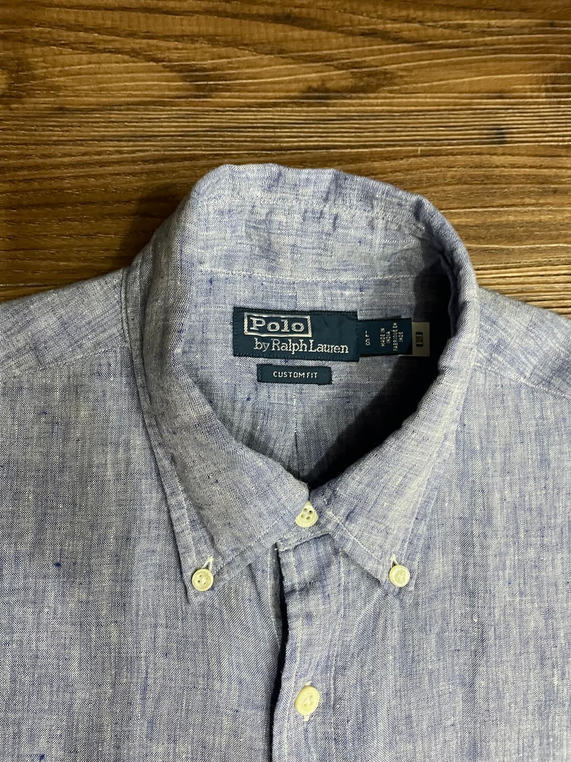 폴로 커스텀 핏 린넨 샴브레이 셔츠 상품이미지3