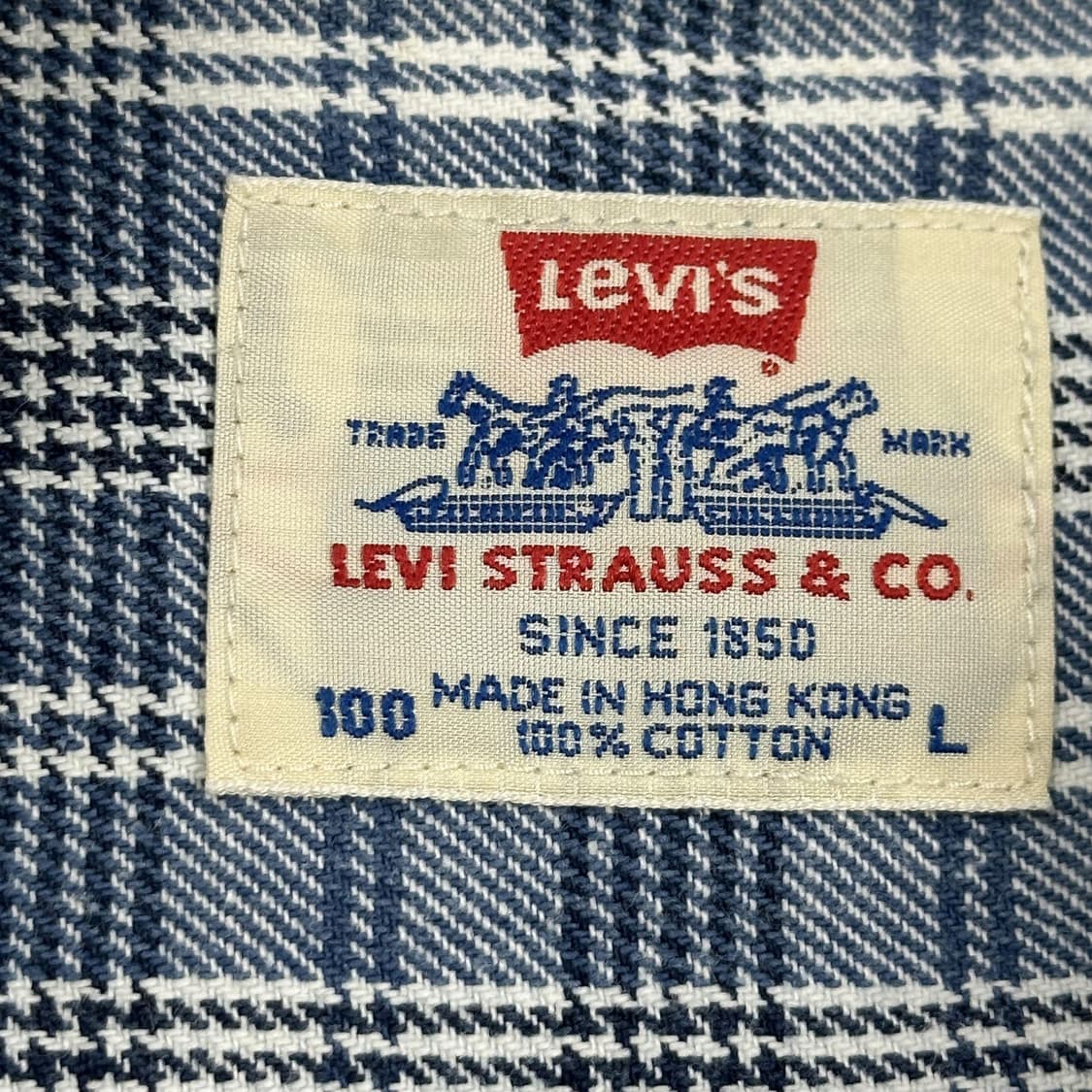 빈티지 리바이스 올드스쿨 플란넬 코튼 체크셔츠 L 상품이미지5