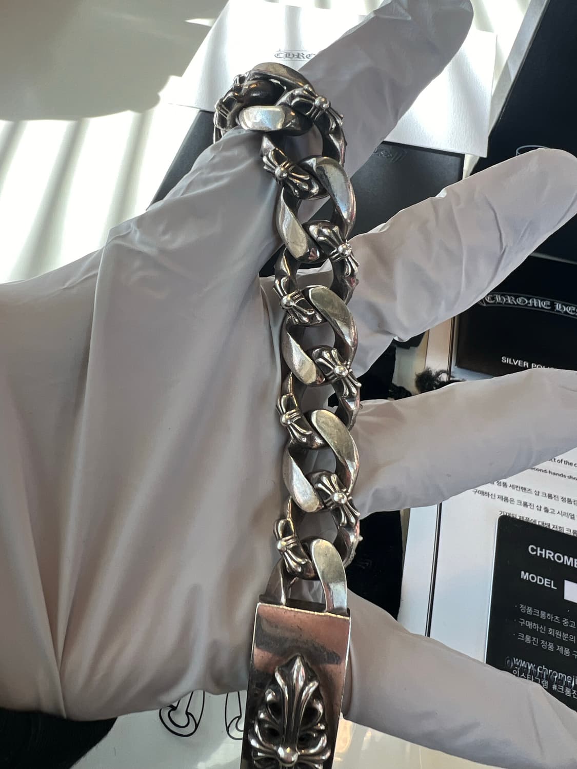 [13링크] 크롬하츠 플로랄 크로스 팬시 id 팔찌 상품이미지6