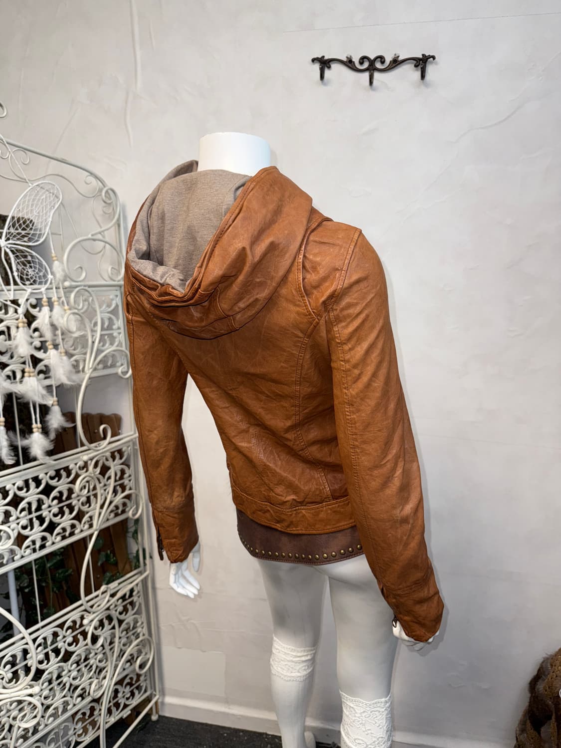 Camel brown lamb skin two ways hood jk 상품이미지5