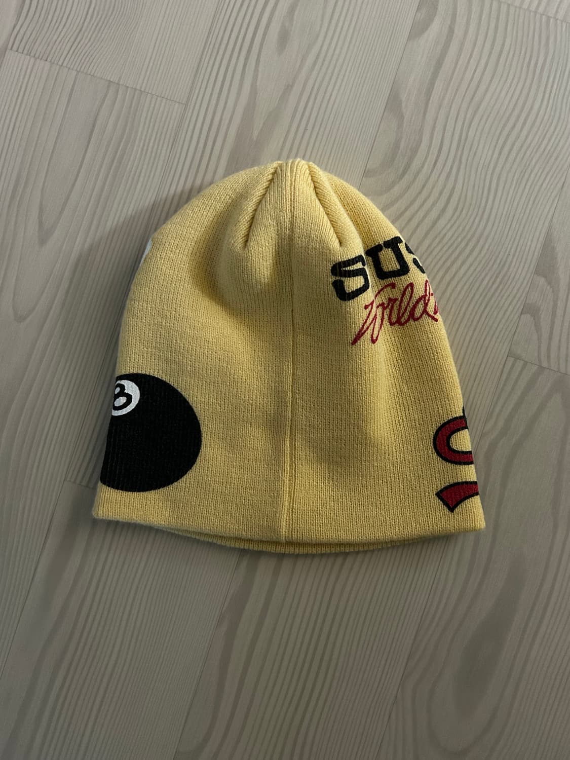 스투시 믹스드 로고 스컬캡 페일 옐로우 상품이미지2