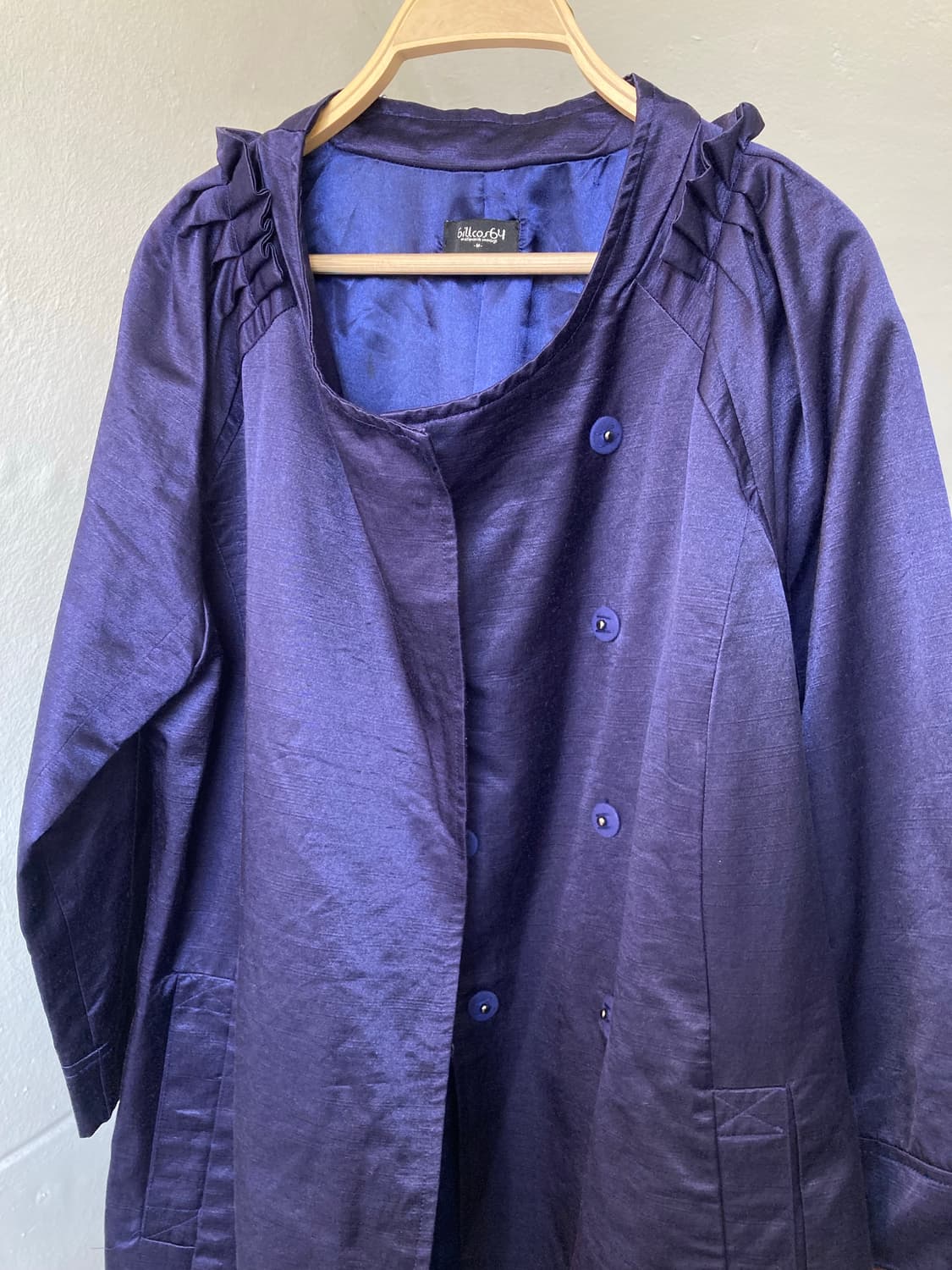 새틴•러플 바이올렛 트렌치 롱코트 상품이미지2