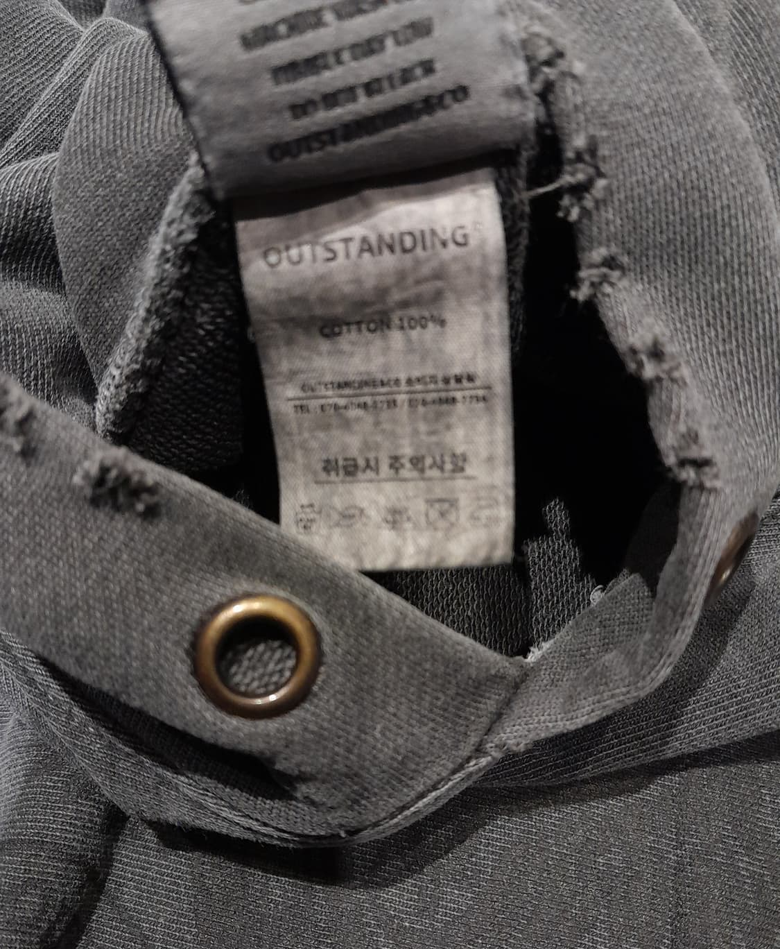 💥아웃스탠딩 피그먼트다잉 데미지 후드 (M)
 상품이미지9