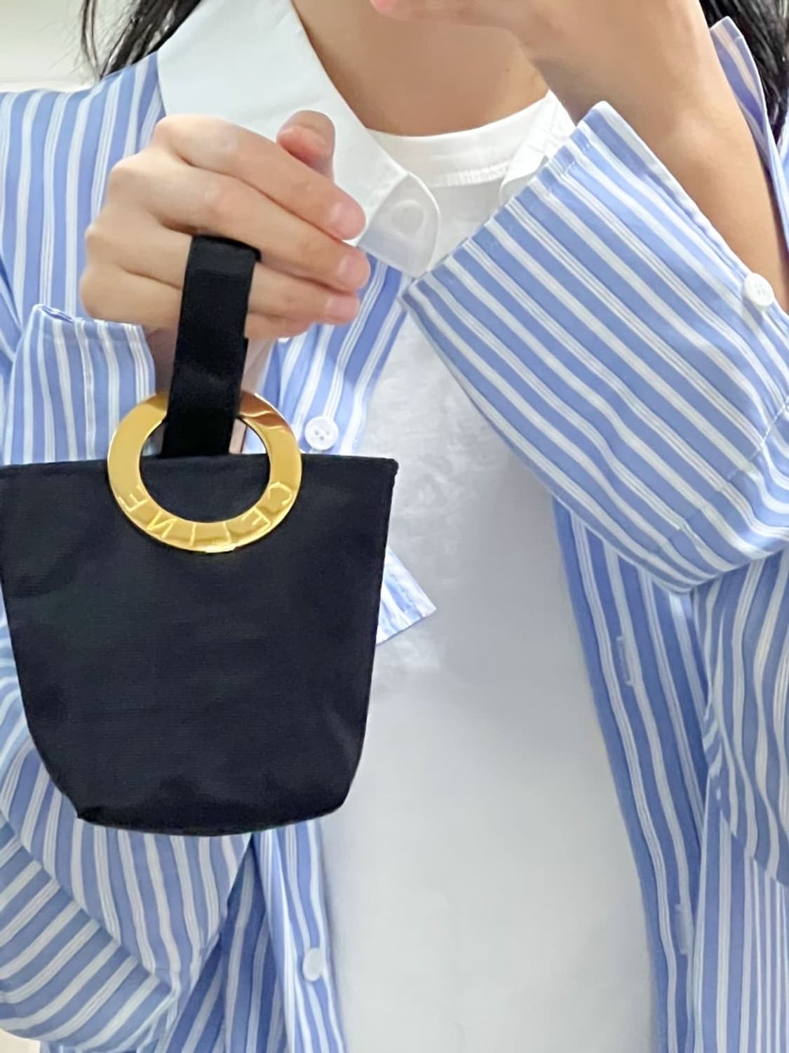 [새상품] celine / 셀린느 써클 링 블랙 미니 파우치  상품이미지10