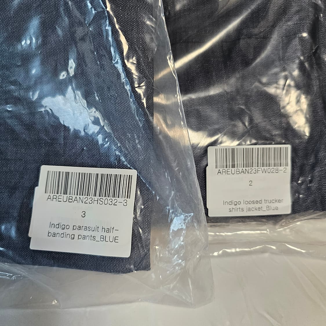 새제품) 셋업 아르반 트러커 자켓 + 파라슈트 팬츠 인디고 블루 상품이미지4