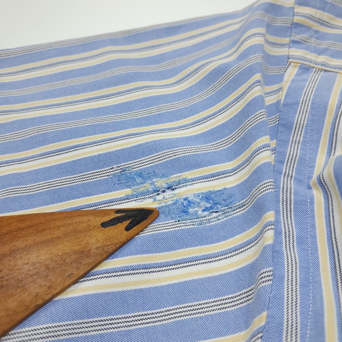 CL774 4XLT 폴로 00s 코튼 블루 스트라이프 버튼다운 셔츠 남 상품이미지6