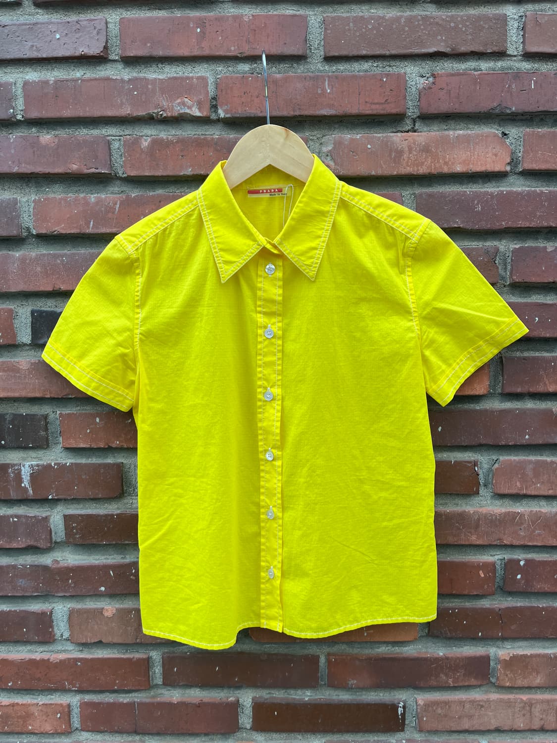 90s~00s 프라다 스포츠 립스탑 하프 셔츠 상품이미지1