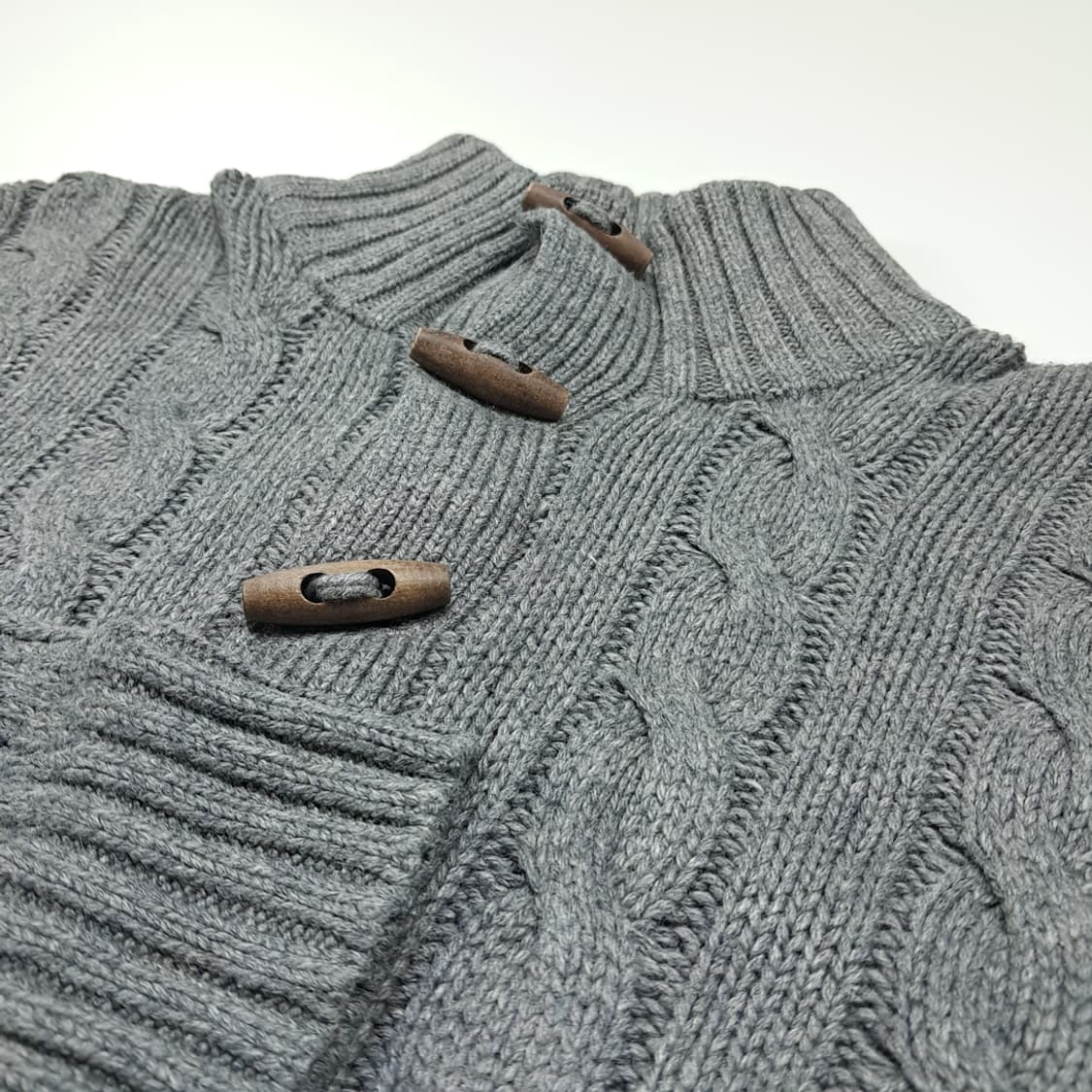 CL350 M 폴로 00s 실크 토글 케이블 헤더그레이 니트 스웨터 상품이미지3