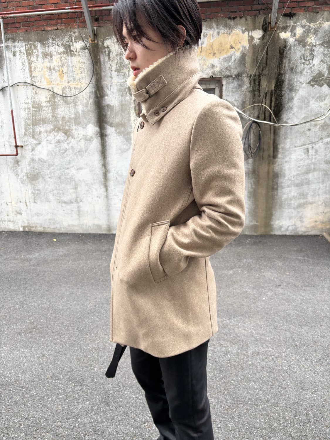 솔리드옴므 by 우영미 하이넥 더블 피코트  상품이미지1