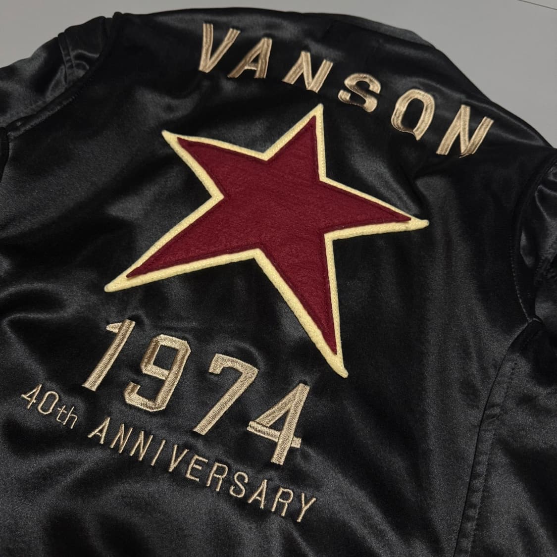 VANSON 블랙컬러 패치로고 트랙라인 폴리 코튼 라이더스 자켓 상품이미지7
