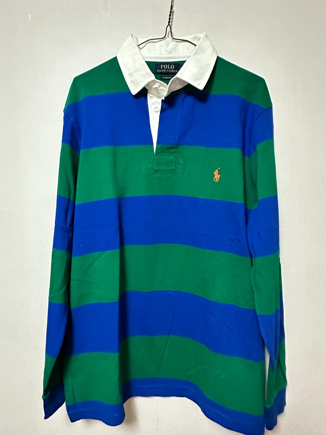 폴로 랄프로렌 럭비카라티 L 그린/블루(새상품급!!) 상품이미지1