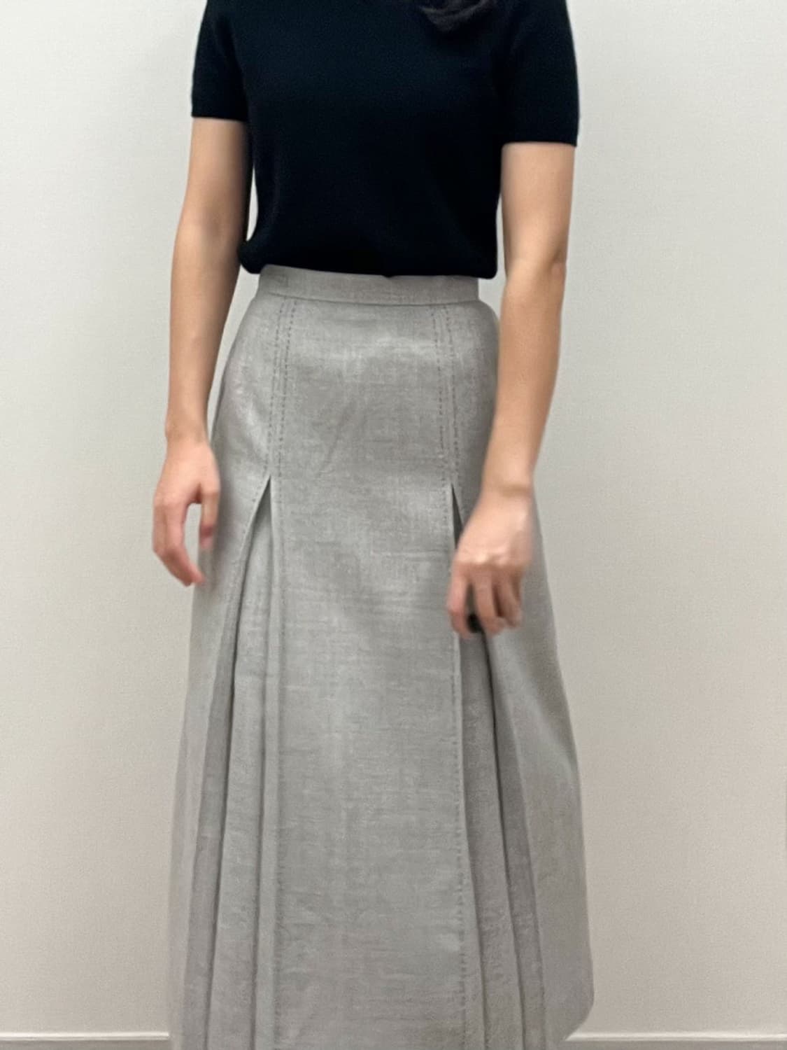 courreges / 꾸레쥬 그레이 스티치 울 롱 스커트 상품이미지10