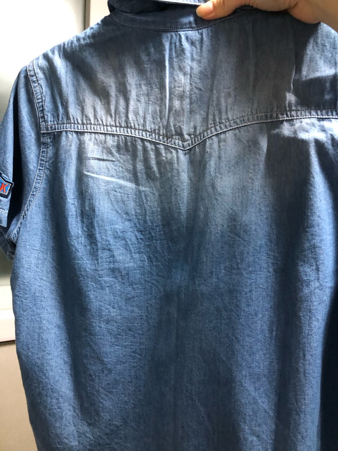 빈티지 반팔 데님 셔츠 상품이미지4