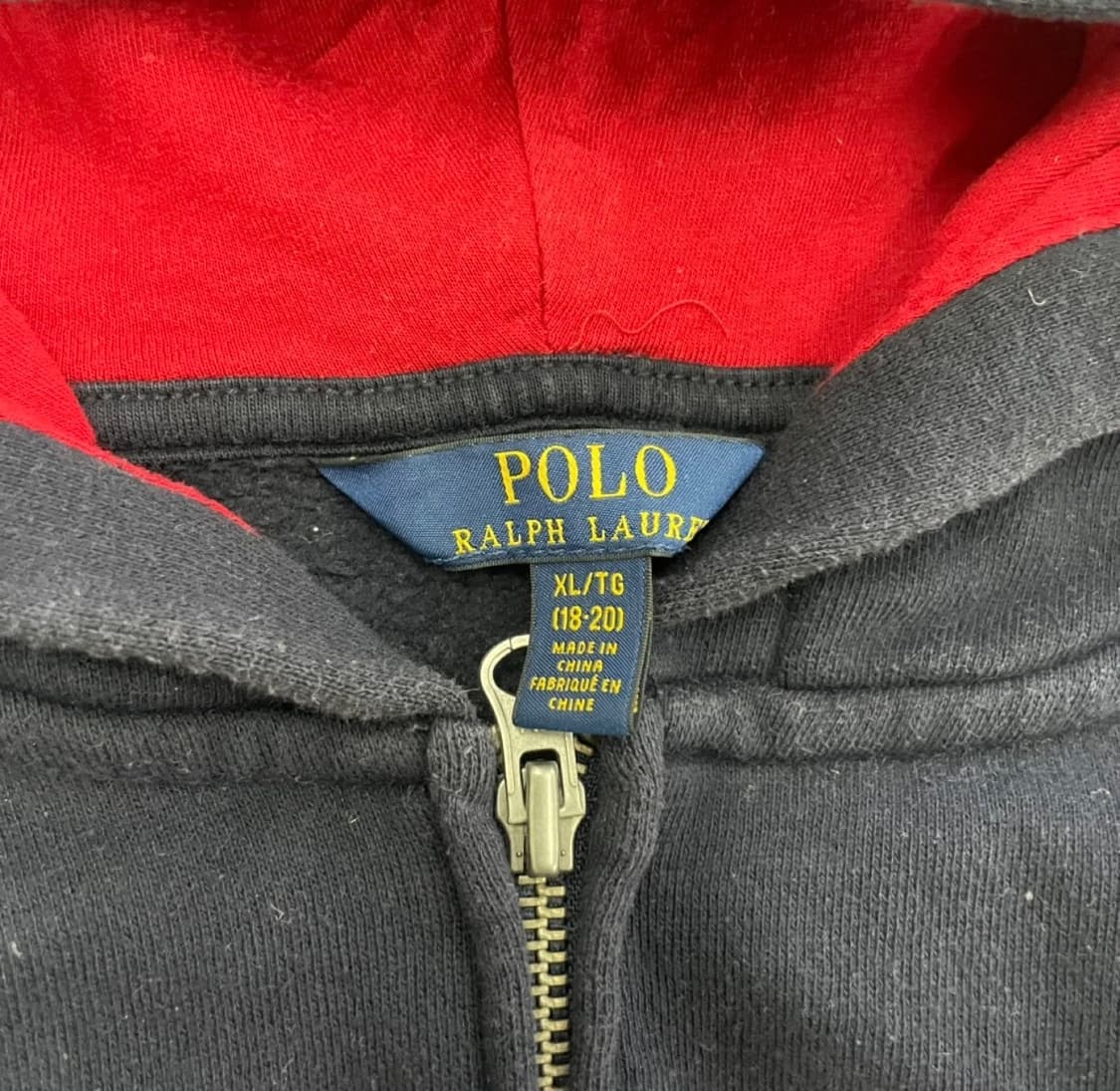 폴로 랄프로렌 네이비 기모 후드집업 90 상품이미지2