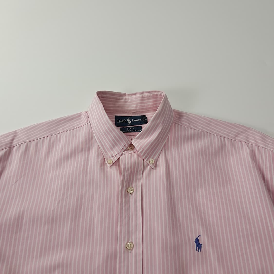 CK268 L 폴로 90s 홍콩판 핑크 스트라이프 셔츠 남방 상품이미지2