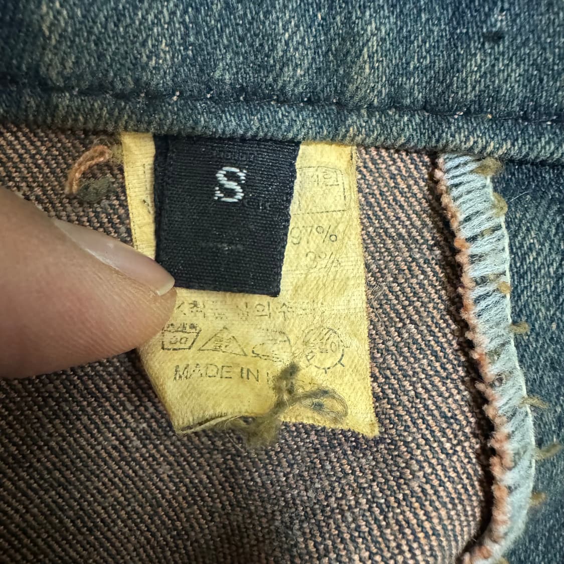 스톤워싱 데님 롱스커트 상품이미지3