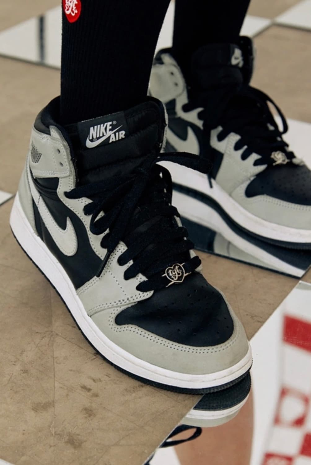 [새상품]타게토(taggletto) 하트 슈레이스 장식 Red/Blac 상품이미지3