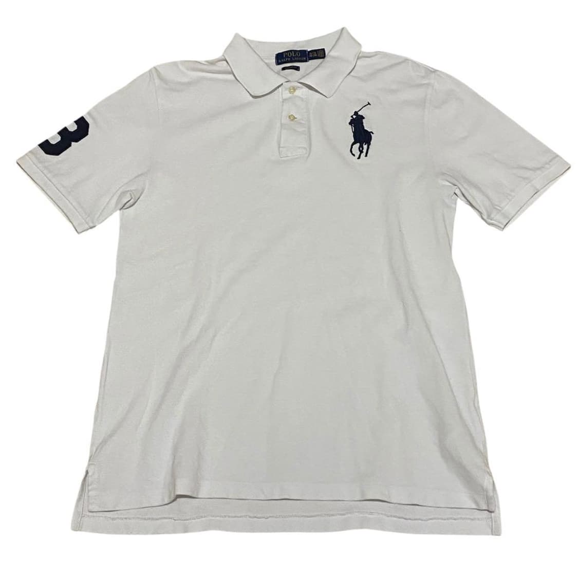 폴로 랄프 로렌 빅포니 반팔 카라 티셔츠 화이트 상품이미지1