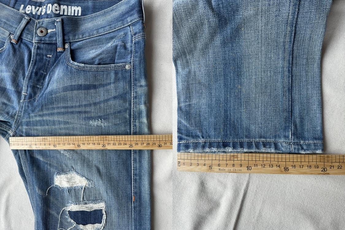 리바이스 522 데미지 워싱진 데님팬츠 32x33 상품이미지8