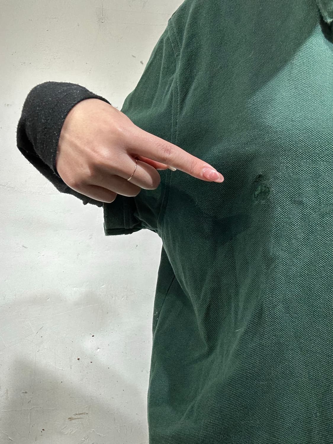 빈티지 그린 카라 오버핏 반발티 XXL 상품이미지4