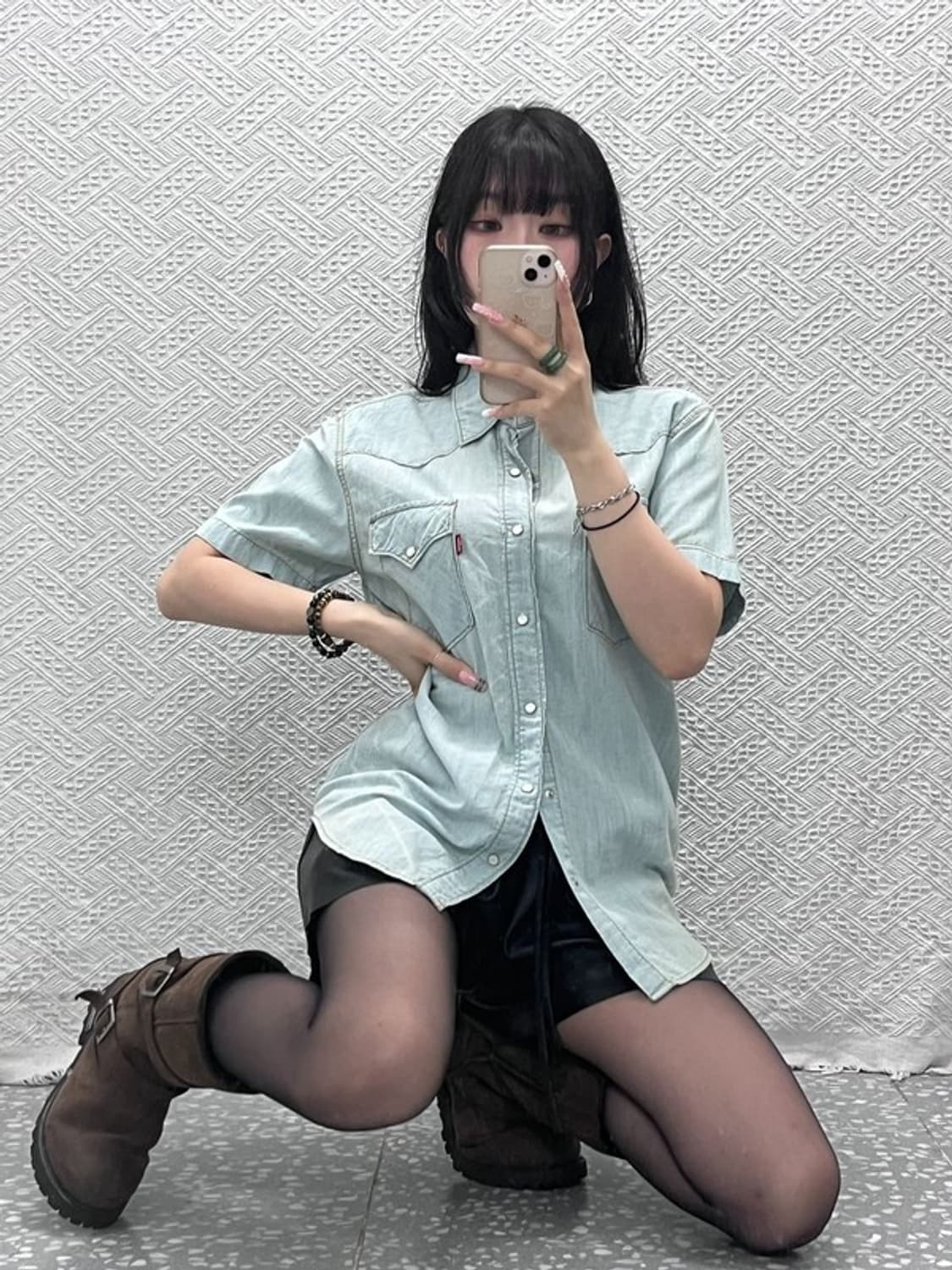 리바이스 빈티지 레트로 컨트리 웨스턴 데님셔츠 M C12424 상품이미지2