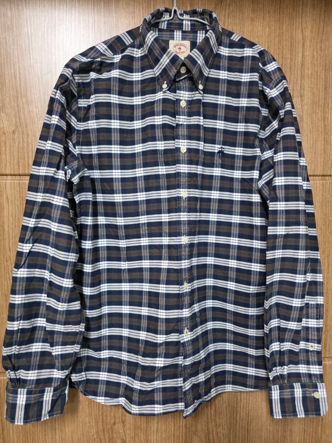 브룩스브라더스 레드 플리스 타탄 체크 셔츠 L 상품이미지1