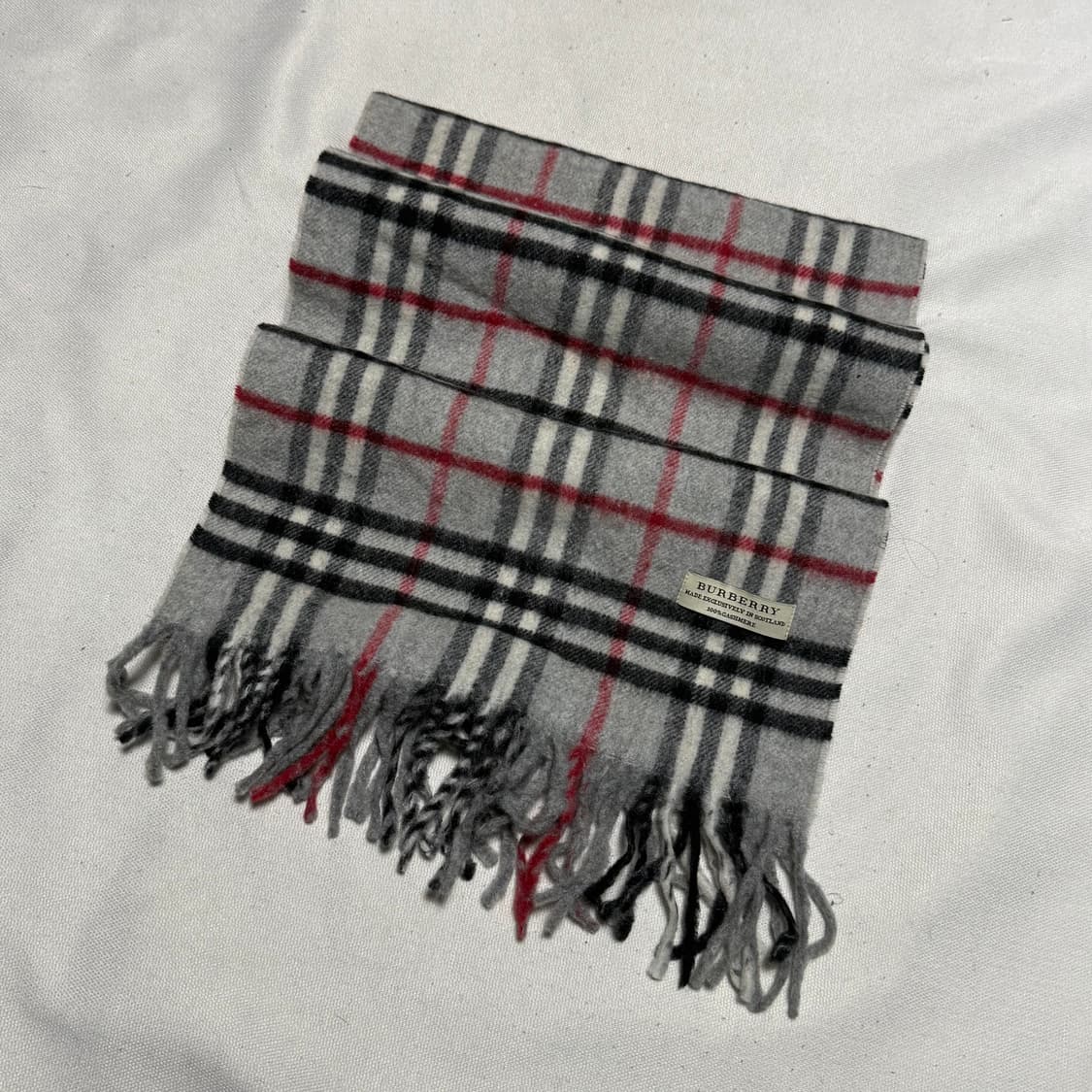 OS 버버리 노바체크 그레이 캐시미어 머플러 상품이미지1