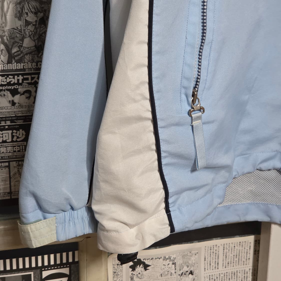 컬럼비아 배색 스카이 블루 바람막이 자켓 상품이미지5